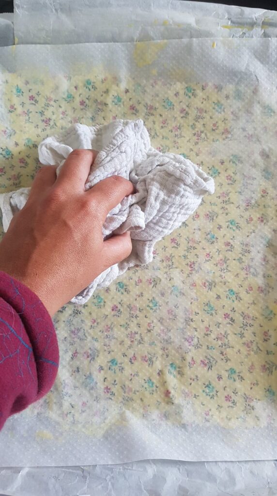 tissu à la sortie du four