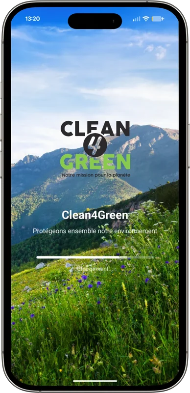 Écran d’accueil de l’application Clean4green