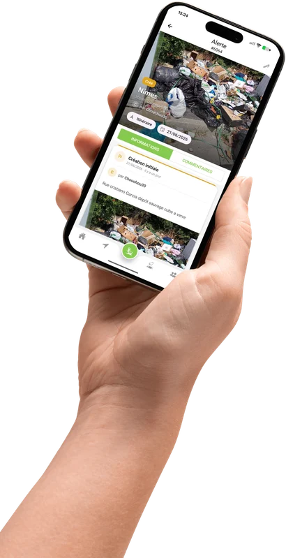 Main tenant l’application Clean4green